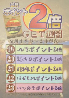 ポイント2倍週間