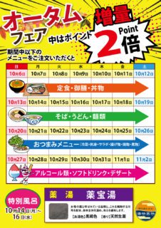 お食事処ポイント2倍